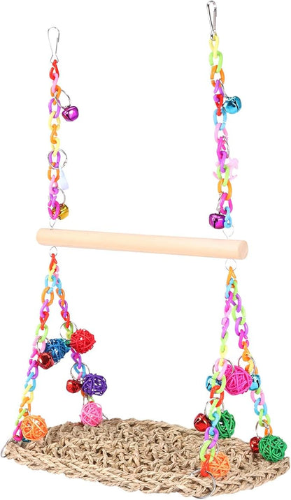 2 in 1 Bird Swing, Double Layer Bird Swing, Add Interest, Double Parrot Swings - Image 8