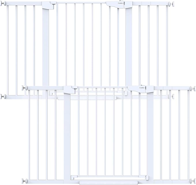 Cumbor 2 Pack 30-54" Baby Gate for Stairs, Dual Lock & Self-Closing Dog Gate by Cumbor