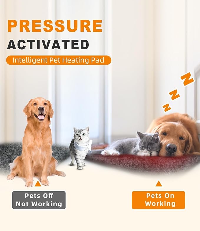 uncn Dog Cat Heating Pad Pressure Activated 19.5 X 29 Pet Heat Pack Automatic - Image 2