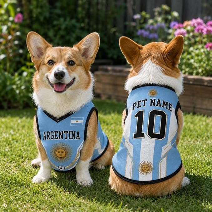V-DECORPARKS Personalized Pet Soccer Jersey Custom Name Number Dog Cat Football - Image 3