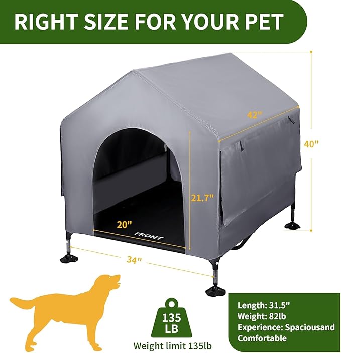 Summertrail 42" Large Dog House Outdoor Indoor - Image 4