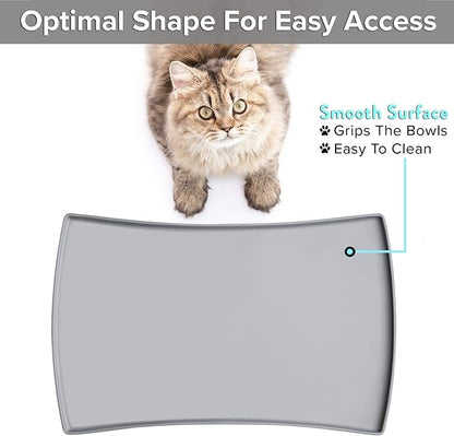 CatGuru Cat Food Mat, Small & Large Pet Food Mat, 100% Waterproof Cat Placemat - Image 4