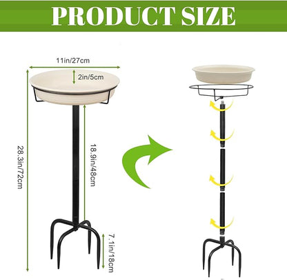 Bird Baths for Outdoors Heavy Duty, 35.5in Detachable Birdbaths for The Garden - Image 2