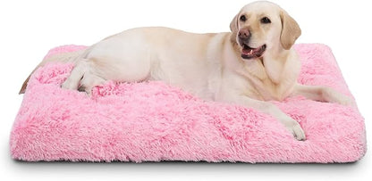 Vonabem Large Dog Bed Pink, Washable Pet Crate Pads by Loveforfurrykids