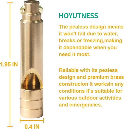 Brass Survival Whistle, 125 dB Loud Emergency Whistle - Image 3