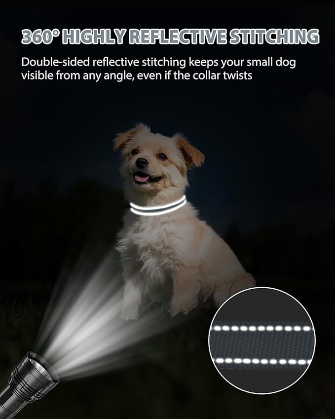 Joytale Small Dog Collar, Durable Double-Sided Reflective Nylon Collar - Image 5