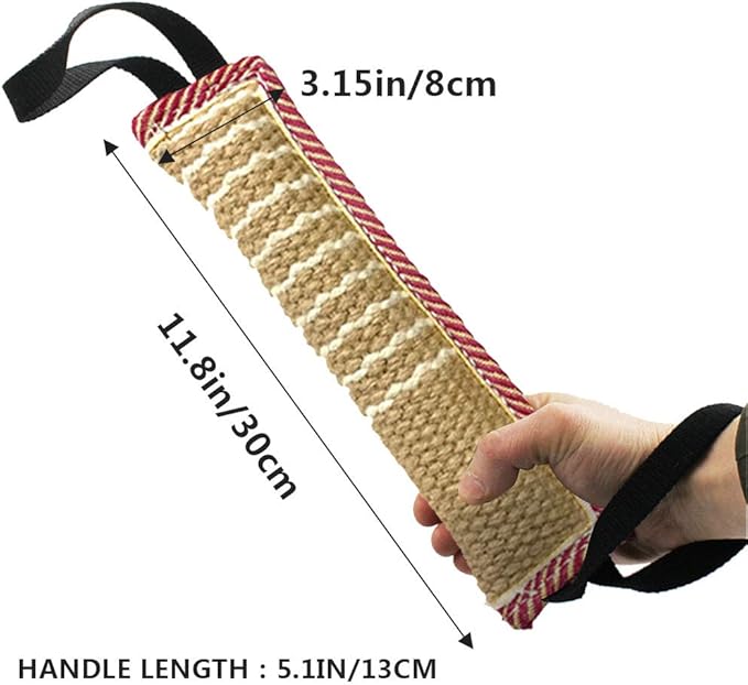 ToLanbbt Dog Tug Toy, Dog Bite Jute Pillow Pull Toy - Image 2