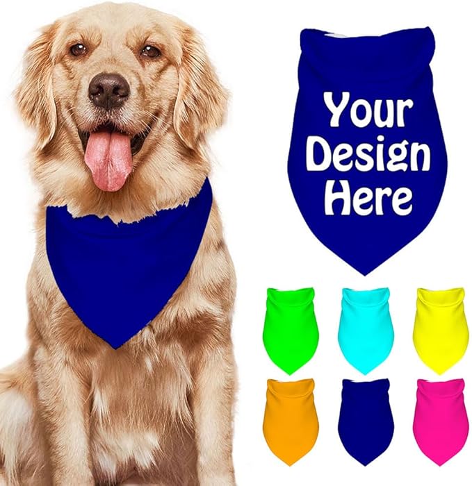 Custom Pet Bandana Add Your Own Picture Image Text Logo Personalized Name Dog by VYXONIA