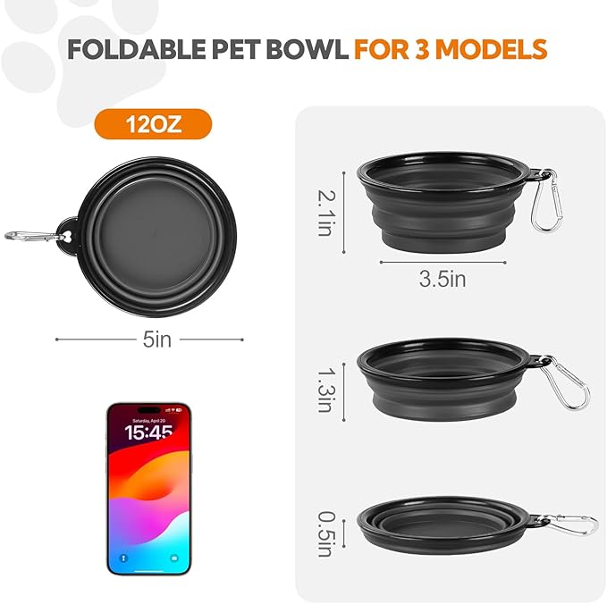 Dog Bowl Collapsible, 2 Pack Portable Foldable Travel Water Bowl Food Dishes - Image 3