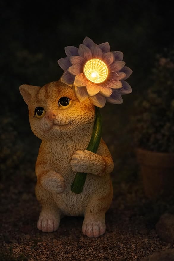 GoGnome Solar Cat Garden Statue - Image 7