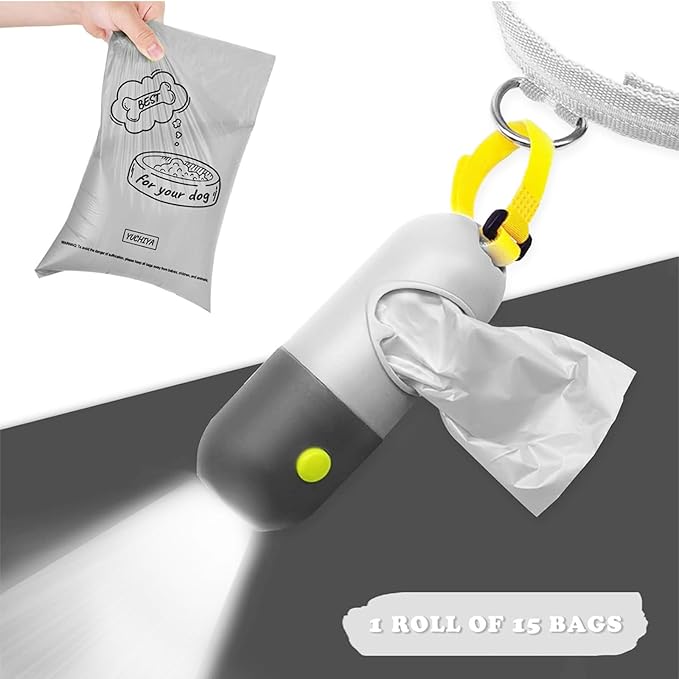 Dog Poop Bags Holder with LED Flashlight|Pet Waste Bags Dispenser - Image 3