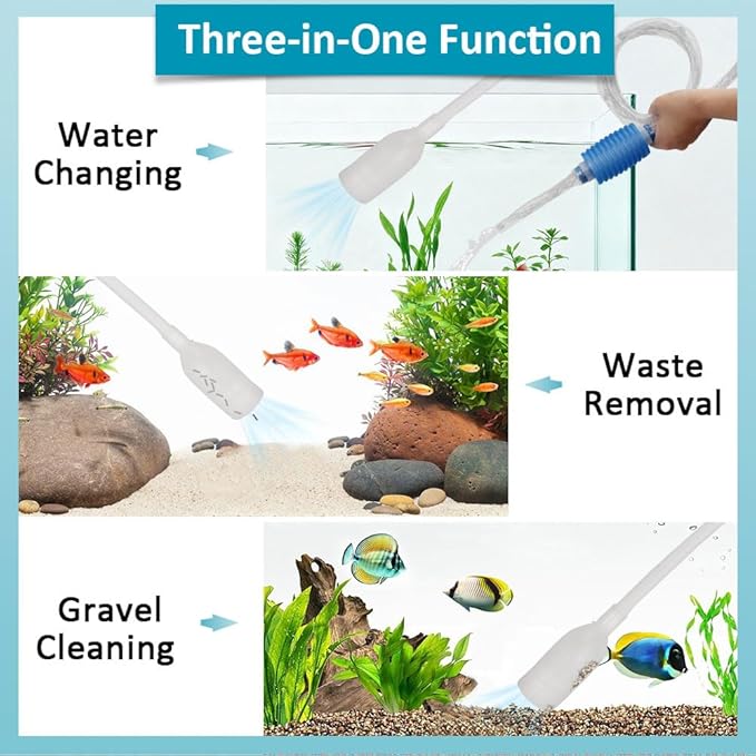 Fish Tank Gravel Cleaning Tools Aquarium Cleaner Hand Siphon Vacuum Pump Water - Image 3