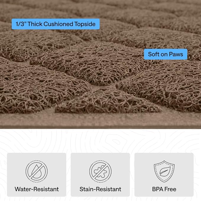 GORILLA GRIP Cat Litter Box Mat, Water Resistant, US Designed Kitty Litter - Image 5