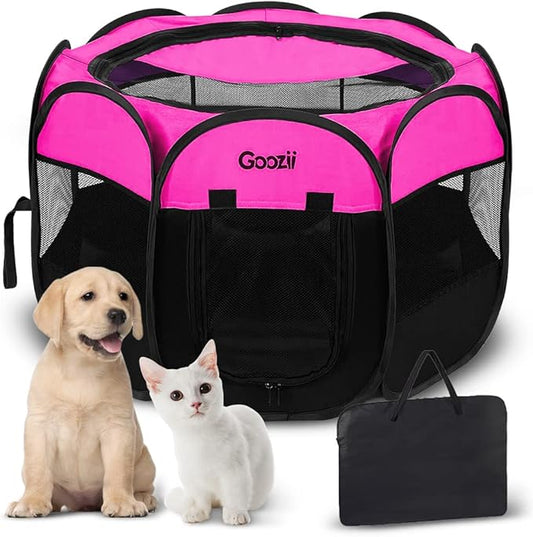 GOOZII Portable Dog Playpen for Small Dogs Indoor Outdoor, Foldable Pet Puppy by Goozii