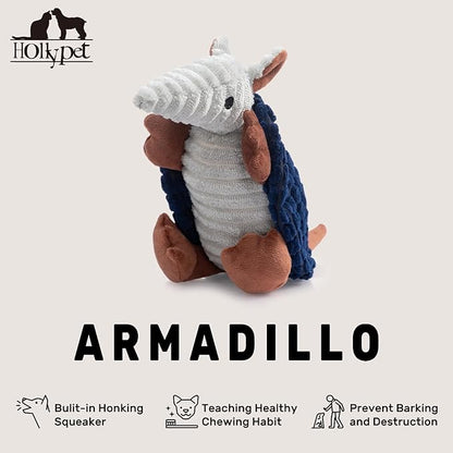 Hollypet Plush Dog Squeaky Toy Stuffed Armadillo Animal Pet Puppy Chew Toys - Image 4