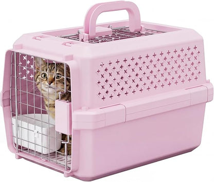 RIZZARI Portable Cat Carrier for Small Cats & Dogs:Secure Hard-Sided Pet Carrier by RIZZARI