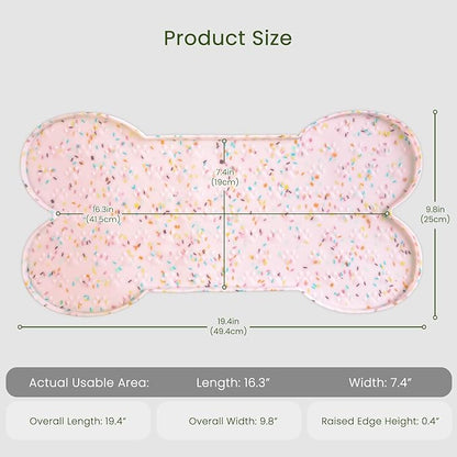 PWTAA Dog Food Mat Anti-Slip Silicone Dog Bowl Mat Thicker Pet Placemat - Image 2