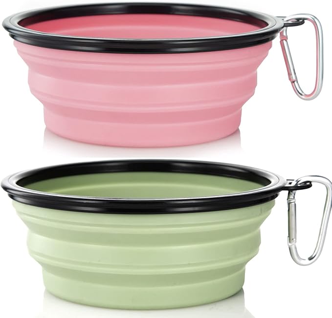 Large Dog Bowl Pet Collapsible Bowls, 2 Pack Collapsible Dog Water Bowls by SLSON