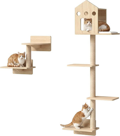 HOOBRO Cat Wall Shelves, Wood Wall Mounted Cat Shelves - Image 8