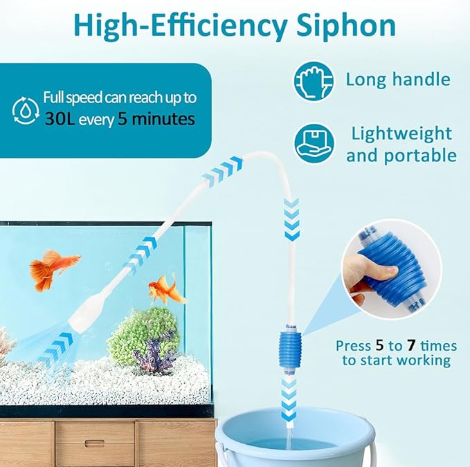 Fish Tank Gravel Cleaning Tools Aquarium Cleaner Hand Siphon Vacuum Pump Water - Image 4
