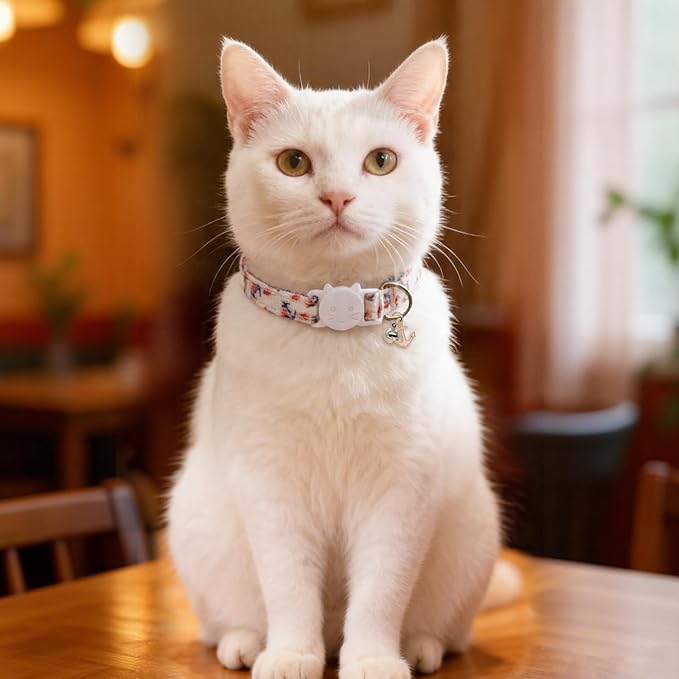 Cat Collars for Girl Cats & Boys, 2 Pack Soft Cotton Breakaway Collar - Image 3