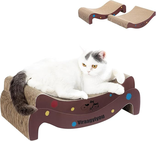 Cat Scratcher, 2 in 1 Corrugated Cat Scratch Board Lounger by Viraagyiyou