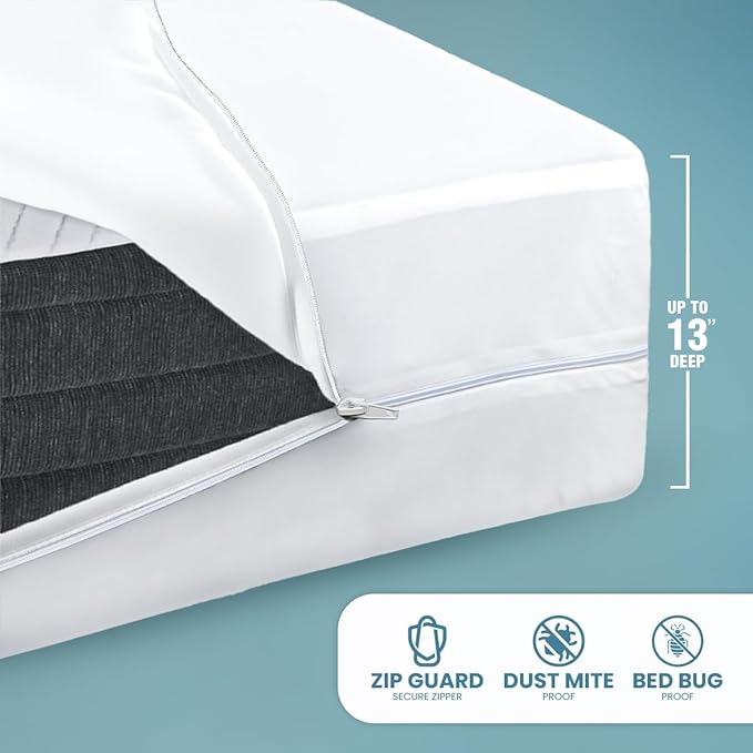 Utopia Bedding Mattress Protector Zippered Twin Size, 100% Waterproof Bed Bug - Image 9