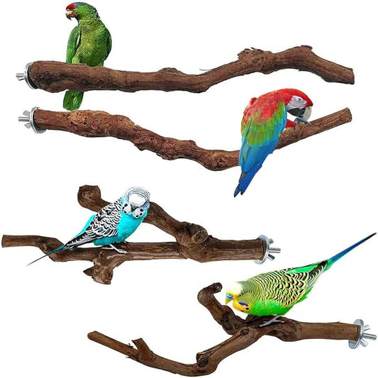 Natural Parrot Perch Wild Grape Stick Bird Standing Pole Claw Grinding Fork by ERPANG