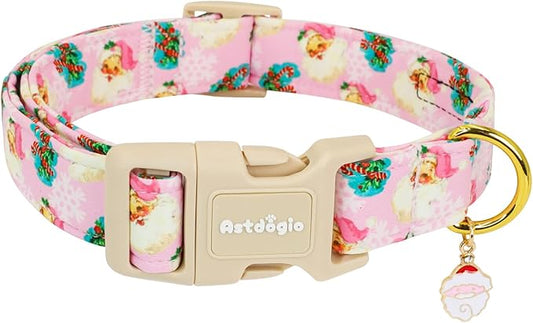 Christmas Dog Collar for Small Dogs, Adjustable Poly-Cotton Fabric Collar by Unknown