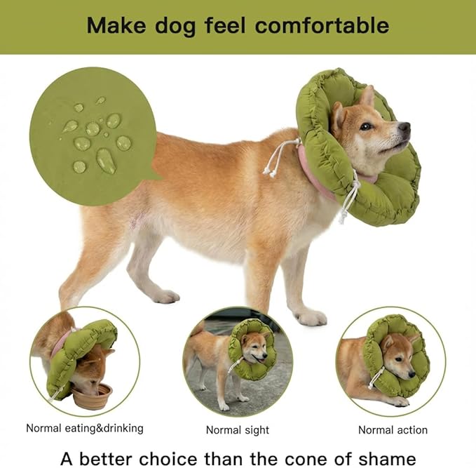 H HIDREAM Soft Dog Cones for Medium Dogs, Cute Adjustable Cone for Dogs to Stop - Image 3