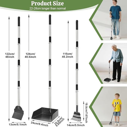 T2Y Pooper Scooper, Long Handle Dog Pooper Scooper, Adjustable Stainless Steel - Image 2