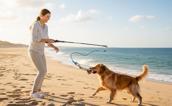 DIBBATU Flirt Pole for Dogs Interactive Dog Toys for Large Medium Small Dogs - Image 3
