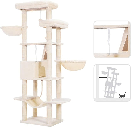 Heybly Cat Tree, 68 inch Multi-Level Cat Tower - Image 5