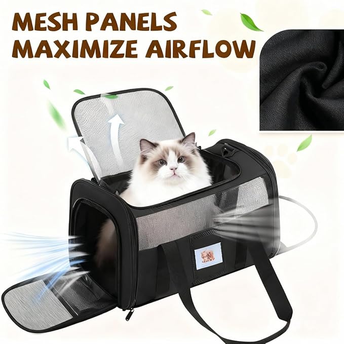 Soft Cat Carrier for Pets Up to 25 lbs, Cat Pet Travel Bag - Image 5