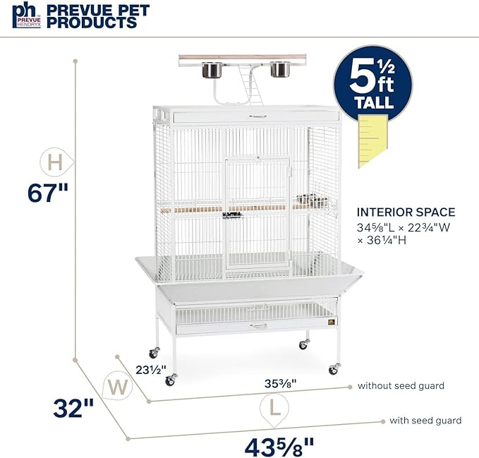 Prevue Pet Products Wrought Iron Select Bird Cage 3154C, Chalk White, 36-Inch - Image 6