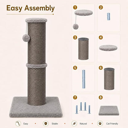 PAWSCRAT Cat Scratching Post 32 Inch High, 5.5 Inch Large Diameter Natural - Image 7