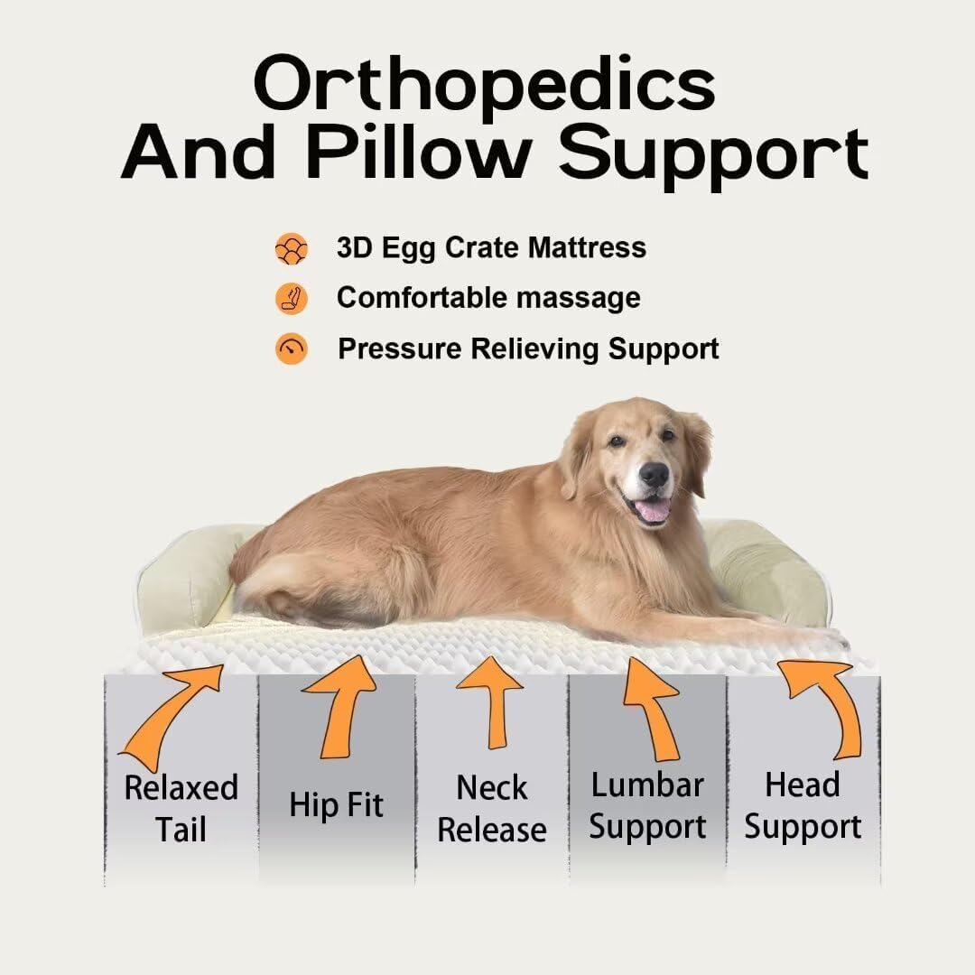 Small Dog Bed Orthopedic Washable Cat Bed Memory Foam Small Couch Sofa Indoor Comfy Pet Beds with Waterproof Removable Cover & Non-Slip Bottom