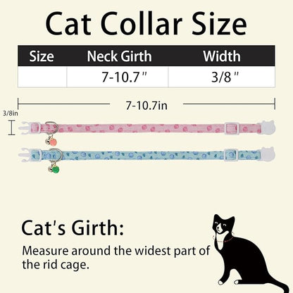 Cat Collars for Girl Cats & Boys, 2 Pack Soft Cotton Breakaway Collar - Image 6