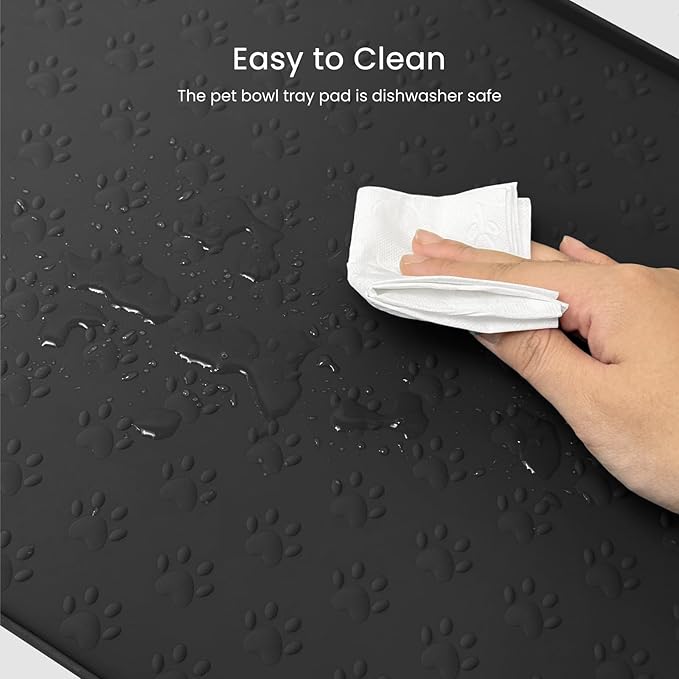 PWTAA Dog Food Mat Anti-Slip Silicone Dog Bowl Mat Thicker Pet Placemat - Image 9