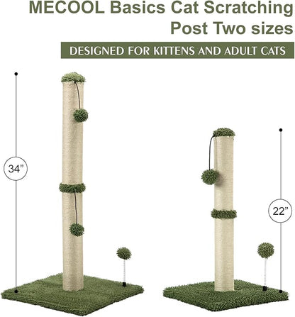 MECOOL 34“ Tall Cat Scratching Post Premium Basics Kitten Scratcher Sisal - Image 6