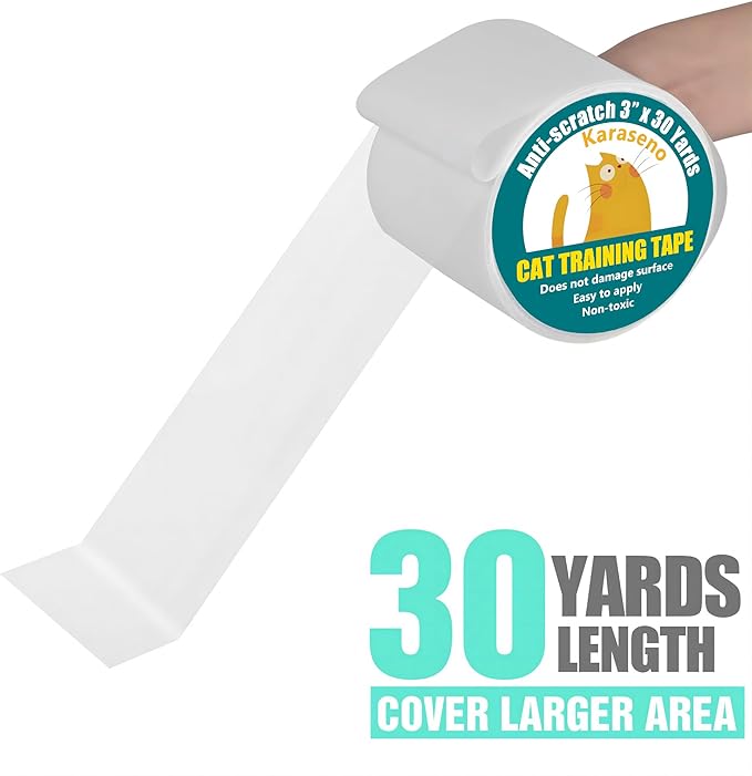 Karaseno Anti Cat Scratch Tape, 3 inches x 30 Yards Pet Training Tape, 100% - Image 2