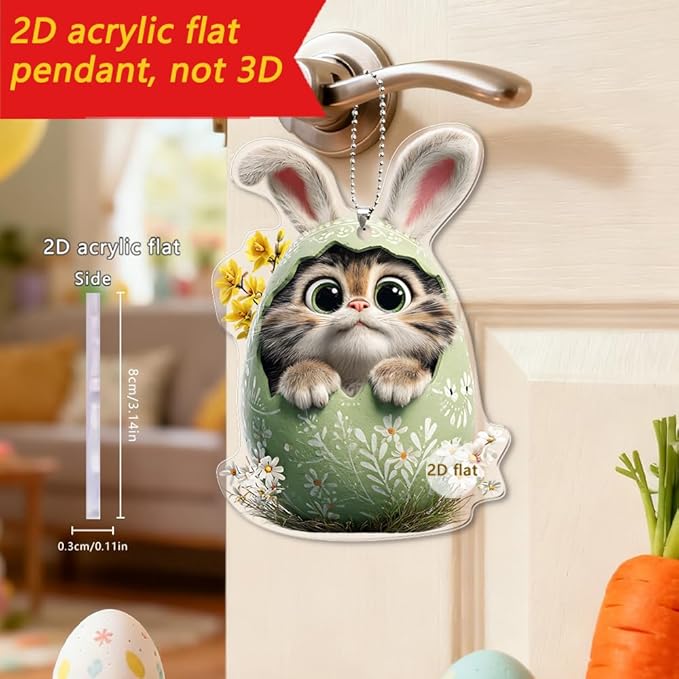 6 Pcs Easter Hanging Ornaments for Tree Bunny Hanging Ornament Mini Colorful - Image 6