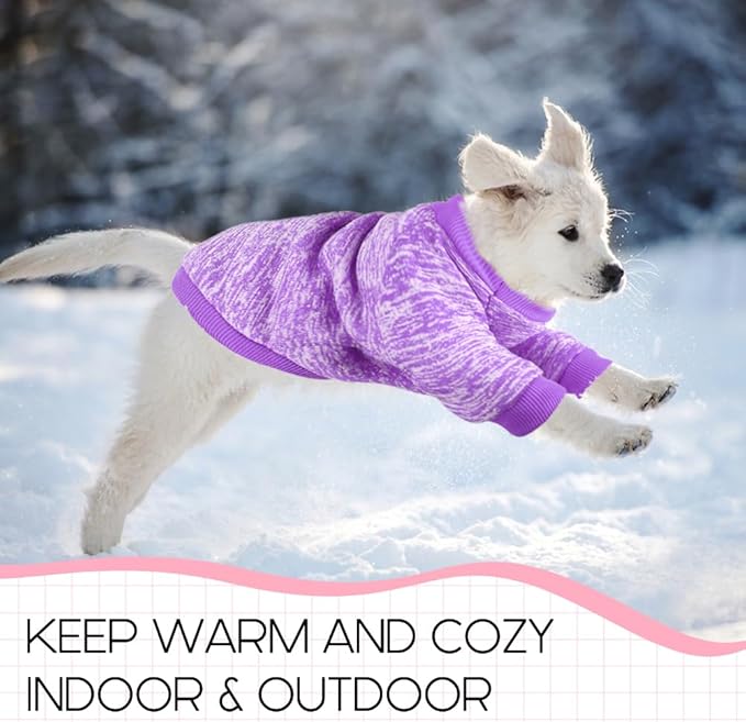 2 Pack Dog Sweaters for Small Dogs Girl Boy Winter Fleece Clothes Warm Soft Dog - Image 5