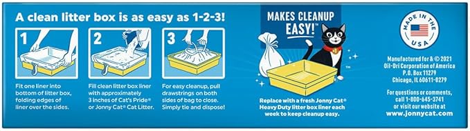 JONNY CAT Litter Box Liners, Heavy Duty Drawstring Liners, 5 Liners per Box - Image 6