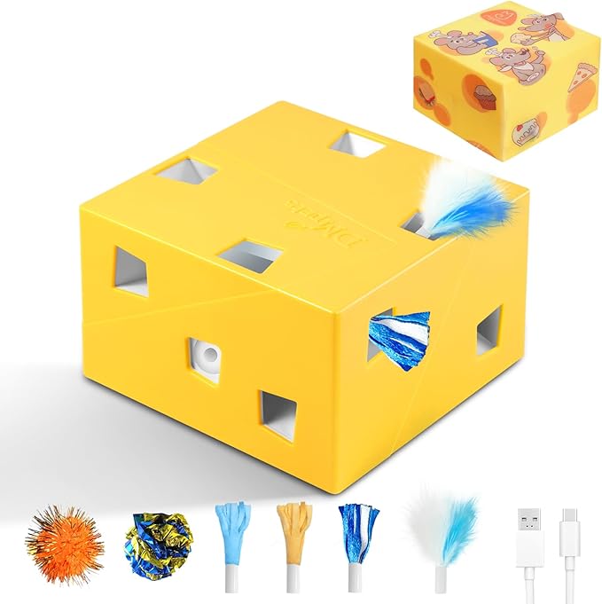 Migipaws MigiBox Cat Toy with PopSkin, Interactive Kitten Toy by MigipawsCreateMoreEnjoymenttoPetsandFamily