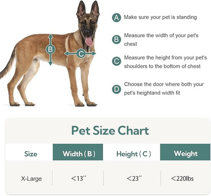 XL Full Enclosed Magnetic Flaps Dog Door, Rustproof Aluminum Alloy Frame - Image 4