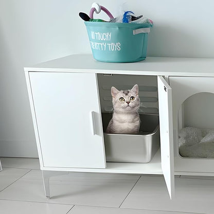 Stainless Steel Litter Box 2 Pack, Never Absorb Odor, Non Stick Metal Litterbox - Image 6