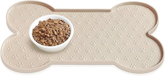 PWTAA Dog Food Mat Anti-Slip Silicone Dog Bowl Mat Thicker Pet Placemat by PWTAA