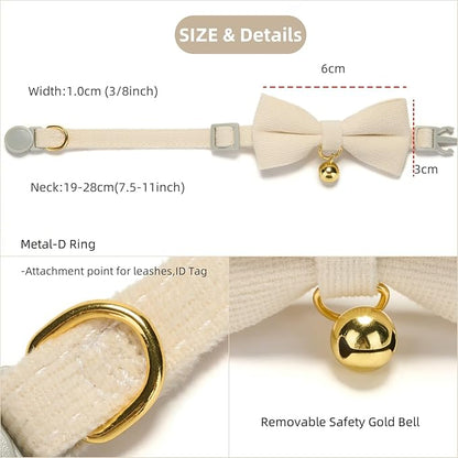 Soft Corduroy Cat Collar, Plaid Pattern, - Image 9