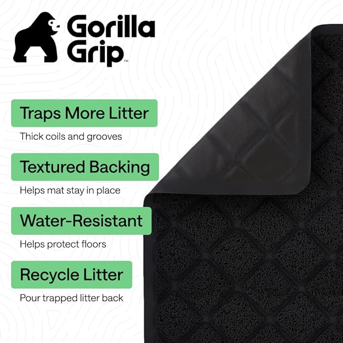 GORILLA GRIP Cat Litter Box Mat, Cushioned Coil Mesh Litter Trapping Mats - Image 2